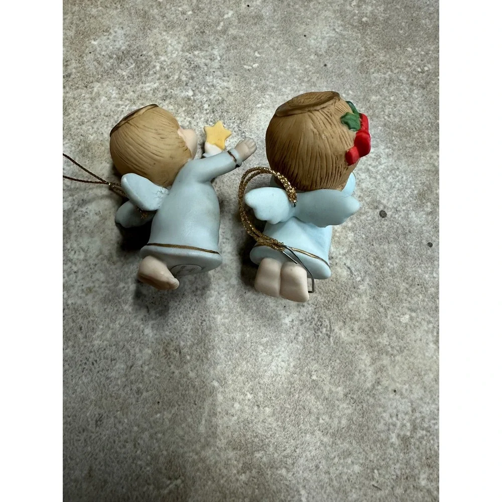 Gorham Angel Ornaments Vintage 1987 Porcelain Cherub Set 4pc